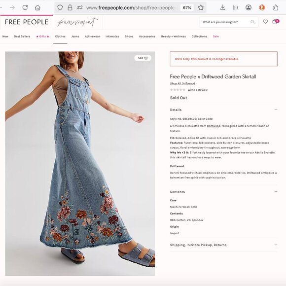 Free People x Driftwood Sammy Garden Skirtall Sz L - Picture 14 of 16